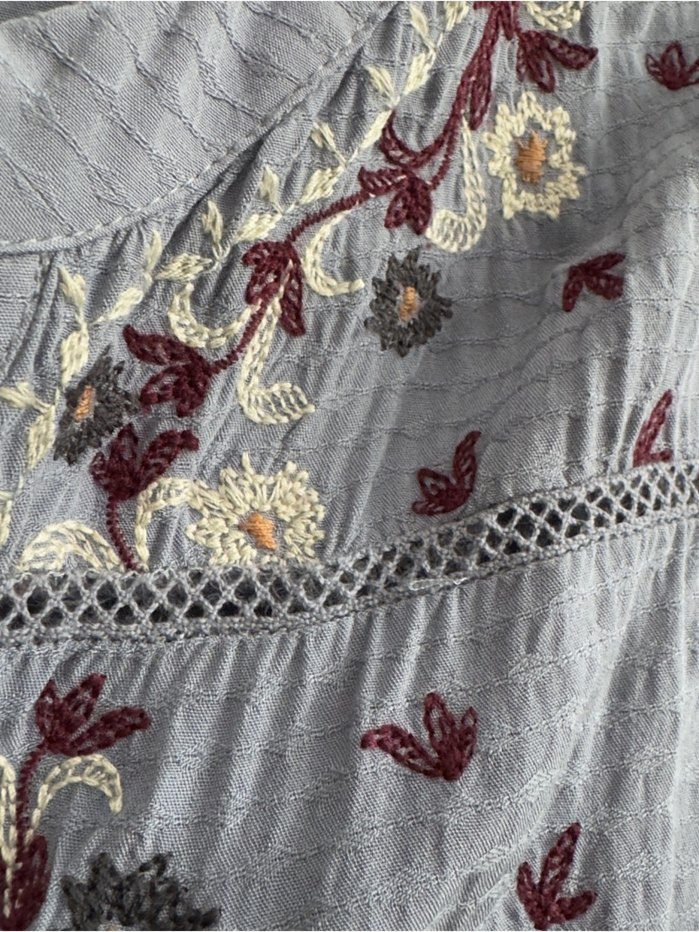 Knox Rose Boho Embroidered Top XXL Blue - Picture 7 of 10